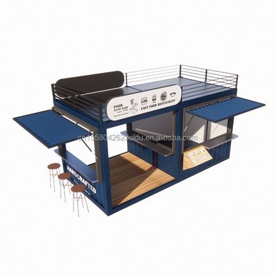 20ft или 40ft стальной рамы расширяемый мобильный кофейный бар Pop Up Shipping Container Магазин с оцинкованной стальной изгиб