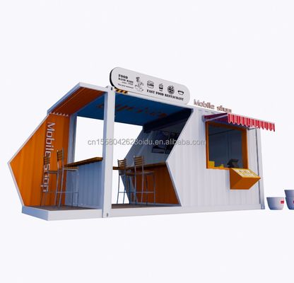 20ft или 40ft стальной рамы расширяемый мобильный кофейный бар Pop Up Shipping Container Магазин с оцинкованной стальной изгиб