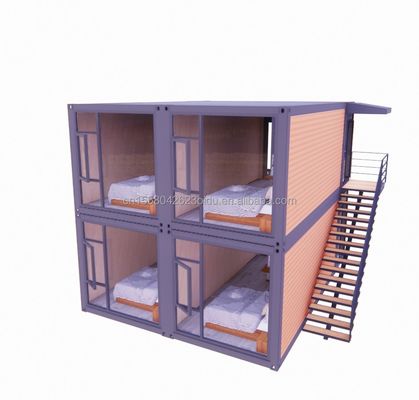 Гостиница 2 этаж Luxury Boxable Extendable Container House с индивидуальным цветом и индивидуальной настройкой