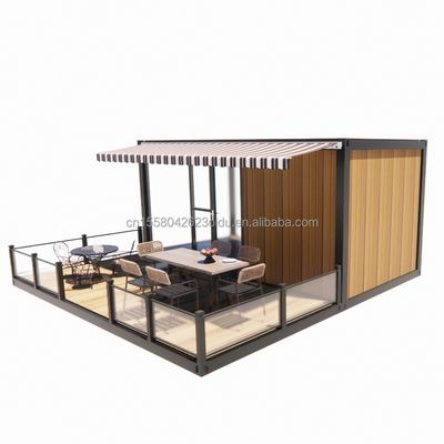 Магазин 20 футов Мобильный ресторан и бар 10 футов 20 футов Отгрузка Деревянный контейнер Кухня Оцинкованная стальная изгибная 180г Стальная рама