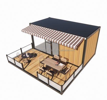 Магазин 20 футов Мобильный ресторан и бар 10 футов 20 футов Отгрузка Деревянный контейнер Кухня Оцинкованная стальная изгибная 180г Стальная рама