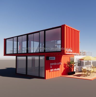 20ft Deluxe Container Store Большой пол стеклянный крошечный дом индивидуальные кабинки виллы с 50/75/100 мм волнами сэндвич панели стен