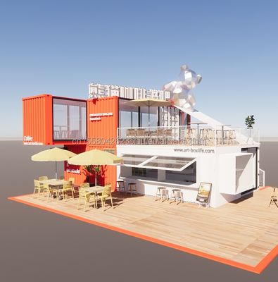 20ft Deluxe Container Store Большой пол стеклянный крошечный дом индивидуальные кабинки виллы с 50/75/100 мм волнами сэндвич панели стен