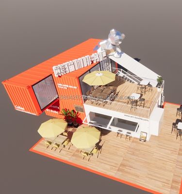 20ft Deluxe Container Store Большой пол стеклянный крошечный дом индивидуальные кабинки виллы с 50/75/100 мм волнами сэндвич панели стен
