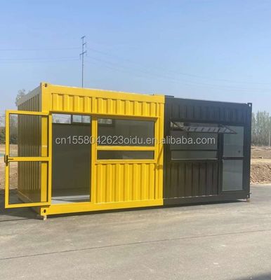 20ft передвижной сборной кафе Контейнерный дом дизайн с оцинкованными стальными квадратными трубками