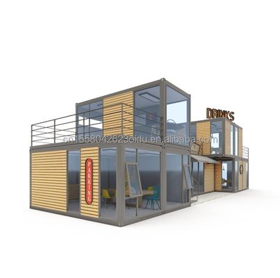 Современный дизайн 20ft или 40ft Фуд-бар Кафе Супермаркет Магазин Контейнерный магазин Настраиваемый плоский пакет Предварительно сконструированный дом