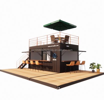 10ft 20ft двухэтажный Pop-up Container Bar, спроектированный с современным стилем дизайна и окнами из алюминиевого сплава