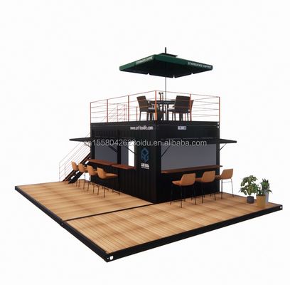 10ft 20ft двухэтажный Pop-up Container Bar, спроектированный с современным стилем дизайна и окнами из алюминиевого сплава