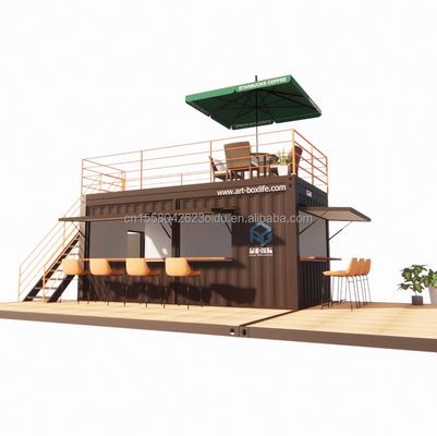 10ft 20ft двухэтажный Pop-up Container Bar, спроектированный с современным стилем дизайна и окнами из алюминиевого сплава