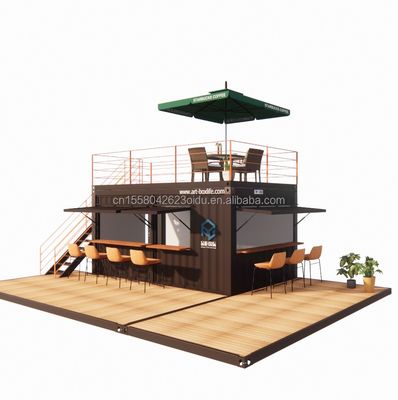 10ft 20ft двухэтажный Pop-up Container Bar, спроектированный с современным стилем дизайна и окнами из алюминиевого сплава