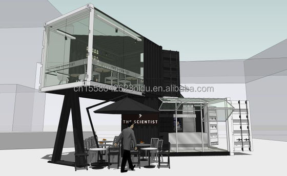 Настраиваемый цвет и алюминиевый сплав Окна 20 футов Luxury Container Room for Sales Booth Coffee Shop Guard Box Office Bar