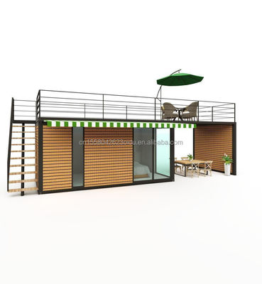 Главная Структура Сцинкованные стальные квадратные трубы 40ft 20ft Luxury Container Room Sales Booth Coffee Shop Guard Box Office Bar