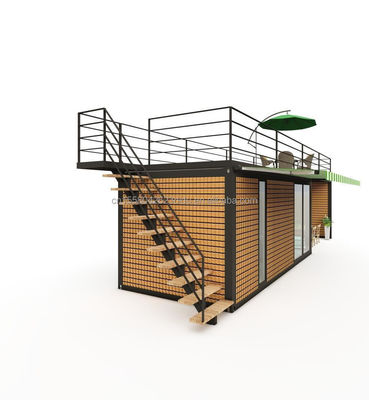 Главная Структура Сцинкованные стальные квадратные трубы 40ft 20ft Luxury Container Room Sales Booth Coffee Shop Guard Box Office Bar