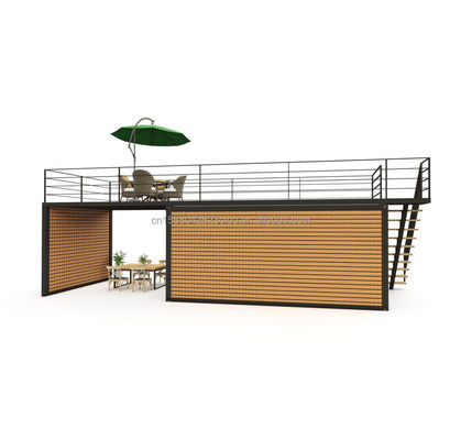 Главная Структура Сцинкованные стальные квадратные трубы 40ft 20ft Luxury Container Room Sales Booth Coffee Shop Guard Box Office Bar