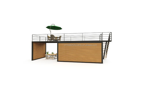 Главная Структура Сцинкованные стальные квадратные трубы 40ft 20ft Luxury Container Room Sales Booth Coffee Shop Guard Box Office Bar